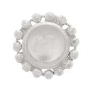 Serti rond avec petites boules limées pour cabochon 4 mm - Argent 925 x1|raw }}