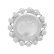 Serti rond avec petites boules limées pour cabochon 4 mm - Argent 925 x1