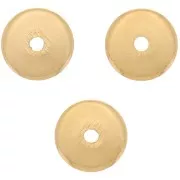 Perles rondelles Heishi - disques plats percés 5x1 mm - Doré à l'or fin x10