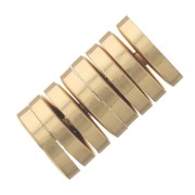 Perles rondelles Heishi - disques plats percés 5x1 mm - Doré à l'or fin x10