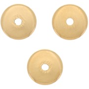 Perles rondelles Heishi - disques plats percés 5x1 mm - Doré à l'or fin x50|raw }}