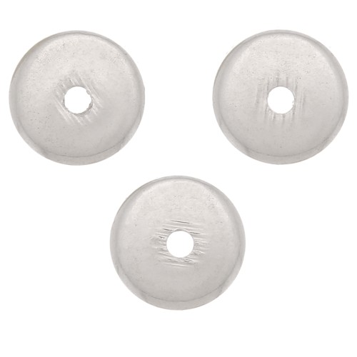 Perles rondelles Heishi - disques plats percés 5x1 mm - Argenté x10