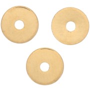 Perles rondelles Heishi - disques plats percés 4x0.5 mm - Doré à l'or fin x10|raw }}