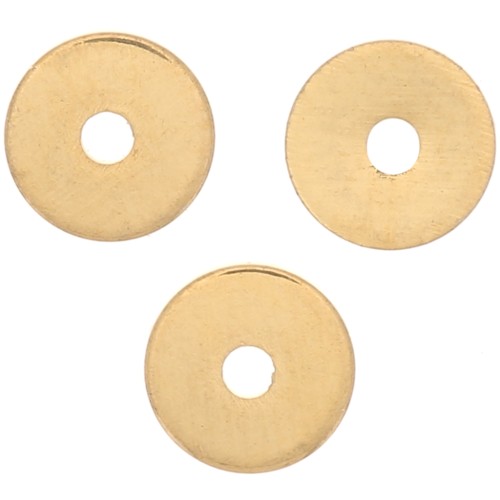 Perles rondelles Heishi - disques plats percés 4x0.5 mm - Doré à l'or fin x10