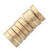 Perles rondelles Heishi - disques plats percés 4x1 mm - Doré à l'or fin x10