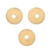 Perles rondelles Heishi - disques plats percés 4x1 mm - Doré à l'or fin x50