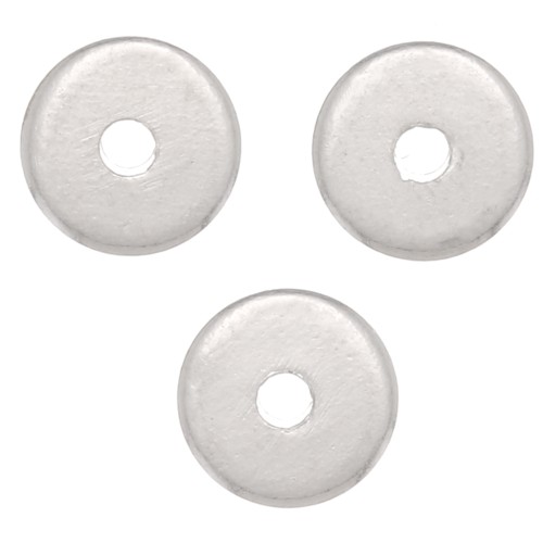 Perles rondelles Heishi - disques plats percés 4x1 mm - Argenté x10