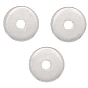 Perles rondelles Heishi - disques plats percés 4x1 mm - Argenté x50|raw }}