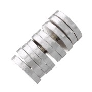 Perles rondelles Heishi - disques plats percés 4x0.7 mm - Argenté x50