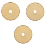 Perles rondelles Heishi - disques plats percés 6x0.5 mm - Doré à l'or fin x10