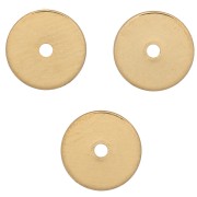 Perles rondelles Heishi - disques plats percés 6x0.5 mm - Doré à l'or fin x50