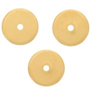 Perles rondelles Heishi - disques plats percés 6x1 mm - Doré à l'or fin x10
