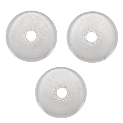 Perles rondelles Heishi - disques plats percés 6x1 mm - Argenté x10