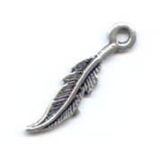Pendentif plume 23x5 mm - Argenté vieilli x1|raw }}