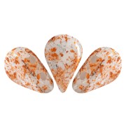 Perles en verre Amos® par Puca® 5x8 mm - Opaque White Tweedy x10g|raw }}