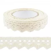 Tissu adhésif 17 mm dentelle Ecru x2,5m