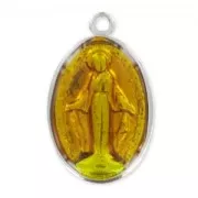 Médaille résine époxy Vierge 25 mm Topaz x1