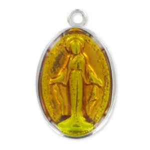 Médaille résine époxy Vierge 25 mm Topaz x1