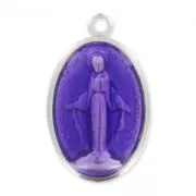 Médaille résine époxy Vierge 25 mm Purple x1