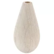 Grosse perle poire en bois brut à décorer par Puca® support bois Jesse - 30x15 mm