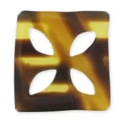 Intercalaire carré irrégulier 38 mm imitation corne Marron x1