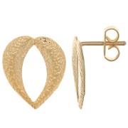 Clous d'oreilles coeur évidé martelé 16x13 mm - Doré à l'or fin x2|raw }}