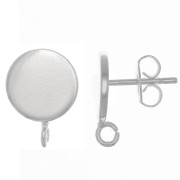 Clous d'oreilles disque 10 mm - anneau perpendiculaire ouvert - Placage Argent fin|raw }}