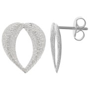 Clous d'oreilles coeur évidé martelé 16x13 mm - Placage Argent fin x2