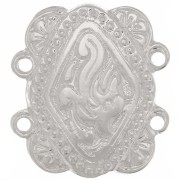 Intercalaire rectangle 2 rangs 17x15 mm motif ethnique - Placage Argent fin x1|raw }}