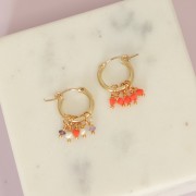 Perles en verre irrégulières facettées 3 mm - Corail x33cm