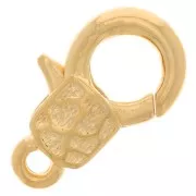 Fermoir mousqueton décoré 15 mm - Doré à l'or fin x1