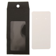 Emballage en carton avec son étiquette pour bijoux 13x6.5 cm - Noir - Blanc x1|raw }}