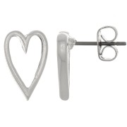Boucles d'oreilles coeur 13x8 mm - Placage Argent fin x2|raw }}