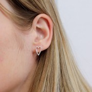 Boucles d'oreilles coeur 13x8 mm - Placage Argent fin x2