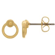 Boucles d'oreilles mini cercle 7 mm - Doré à l'or fin x2|raw }}
