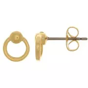 Boucles d'oreilles mini cercle 7 mm - Doré à l'or fin x2