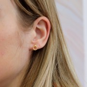 Boucles d'oreilles mini cercle 7 mm - Doré à l'or fin x2
