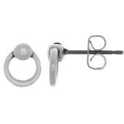 Boucles d'oreilles mini cercle 7 mm - Placage Argent fin vieilli x2|raw }}