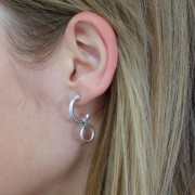 Boucles d'oreilles design ethnique 30x12 mm - Placage Argent fin vieilli x2