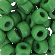 Perles gros trous - Pony Beads - 9 mm - Preciosa - Opaque Vert Olive x15