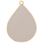 Pendentif goutte avec résine époxy 32x23 mm - Doré à l'or fin - Taupe x1|raw }}