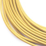 Cordon cuir 1,5 mm Jaune x 2 m