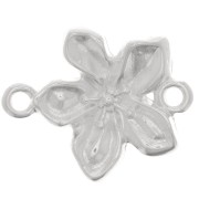 Intercalaire fleur 2 anneaux 18x15 mm - Placage Argent fin x1
