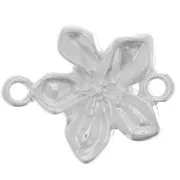 Intercalaire fleur 2 anneaux 18x15 mm - Placage Argent fin x1