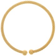 Bracelet jonc réglable - effet corde torsadé - Doré à l'or fin x1|raw }}