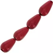 Perles nacrées Preciosa - Pearshape Pearl 10x6 mm - Red x10