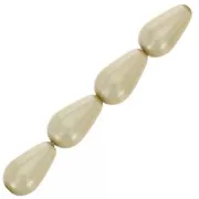 Perles nacrées Preciosa - Pearshape Pearl 10x6 mm - Vanilla x10