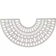 Intercalaire demi-lune multi-trous 35.5x18 mm - Argenté x1