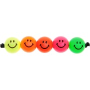 Assortiment de 21 perles rondes Smiley® 10 mm - Fluo - Noir
