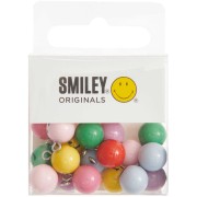Assortiment de 21 breloques Smiley® 9.5 mm - Multicolore - Noir|raw }}